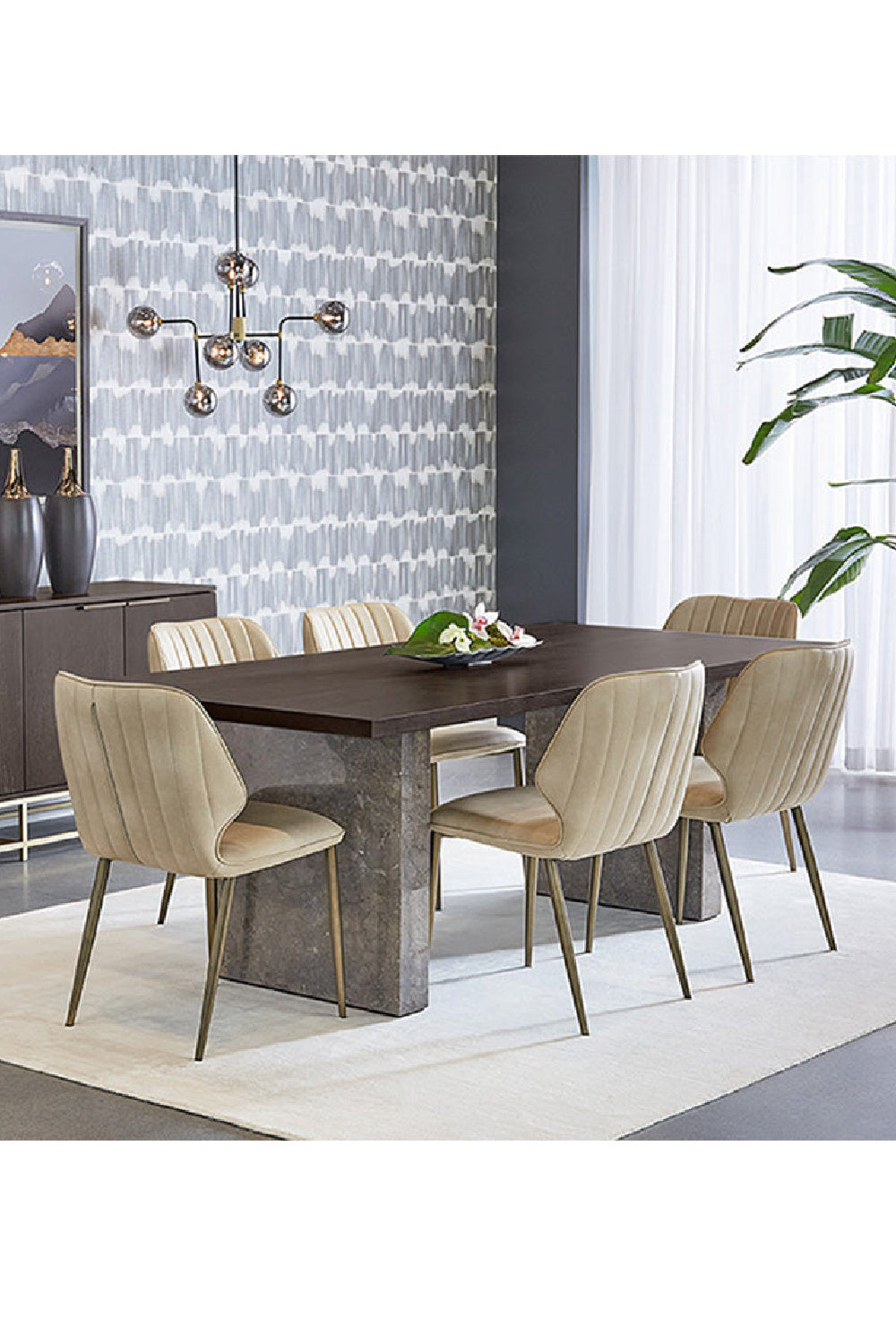 Channeled Leather Look Dining Chairs (2) by Splendido Clinton, alternate view 9