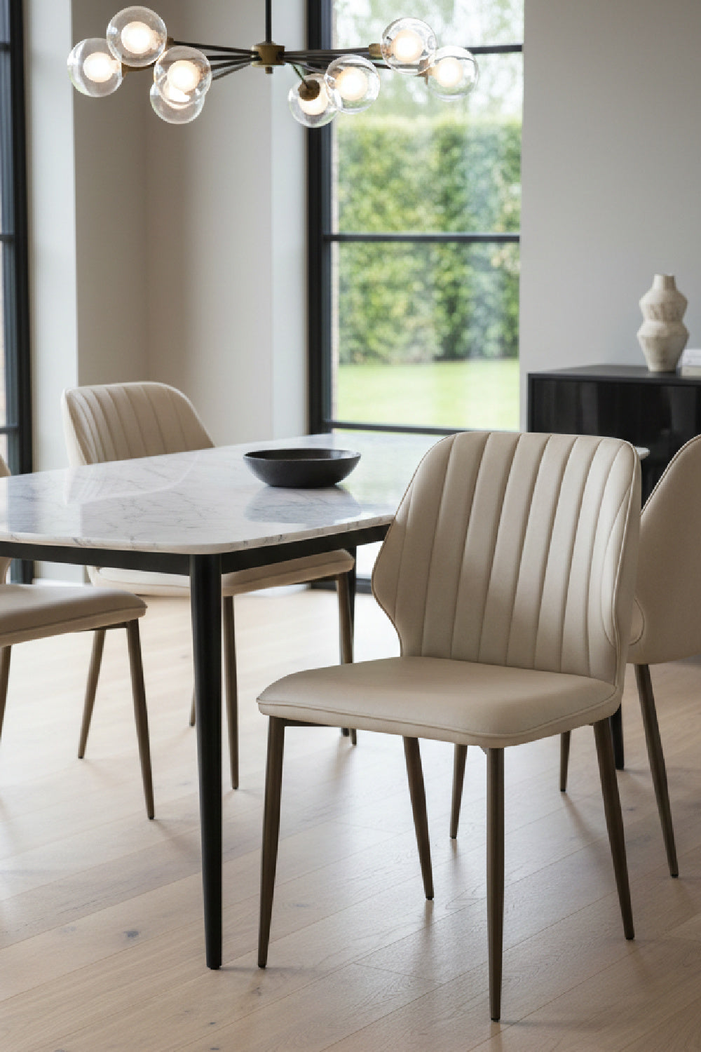 Channeled Leather Look Dining Chairs (2) by Splendido Clinton, alternate view 2