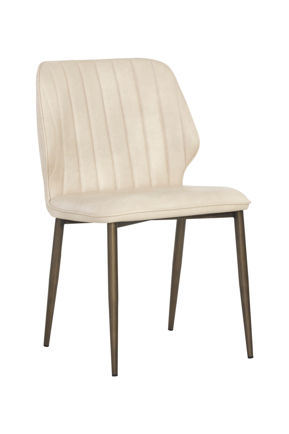Modern European furniture - Channeled Leather Look Dining Chairs (2) - www.oroa.com