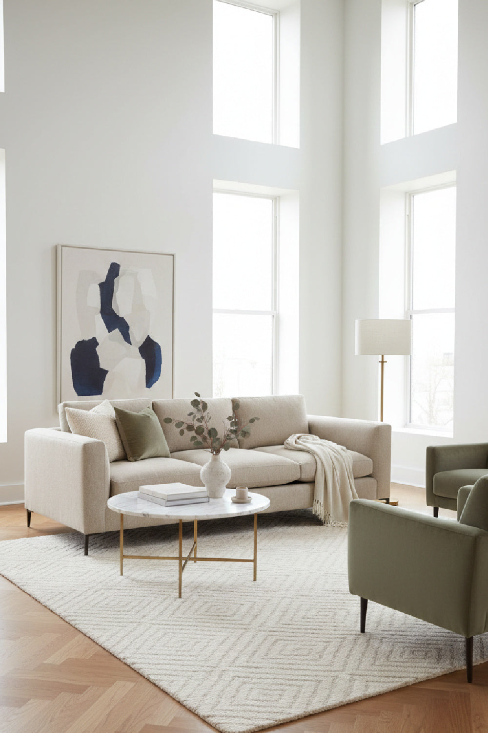 Fabric Sofa with Reversible Cushions by Splendido Byward, alternate view 2