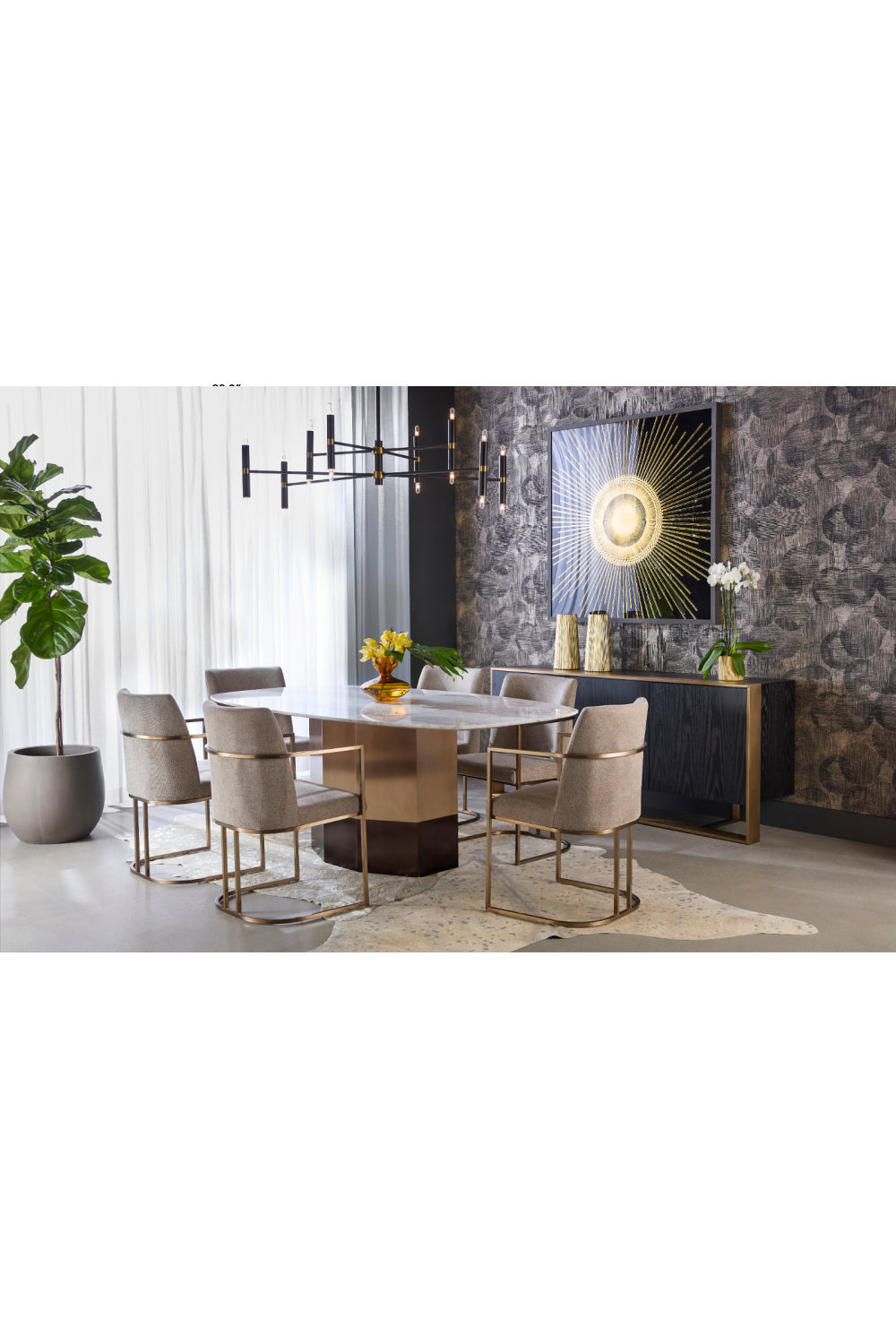 Antique Brass Framed Dining Armchair by Splendido Rayla Dining Chair, alternate view 11
