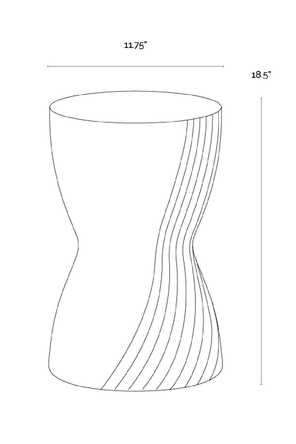 Gray Hourglass Indoor/Outdoor End Table by Splendido Cara Side Table, alternate view 8