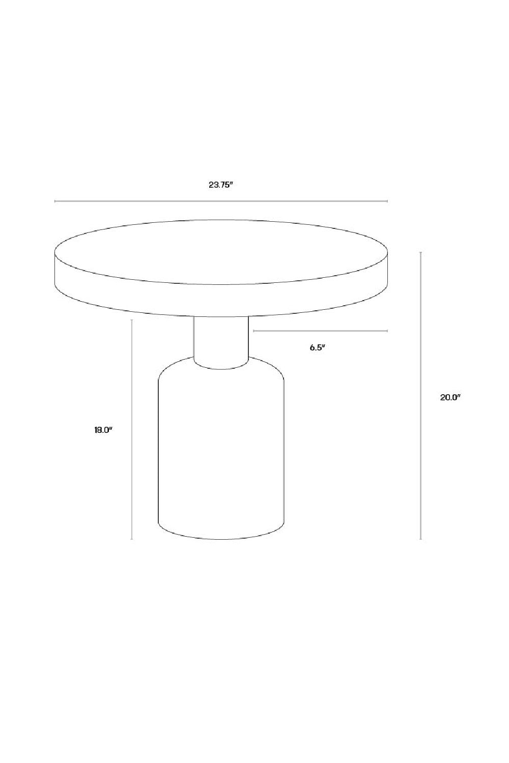 Gray Indoor/Outdoor Side Table by Splendido Elmira, alternate view 8