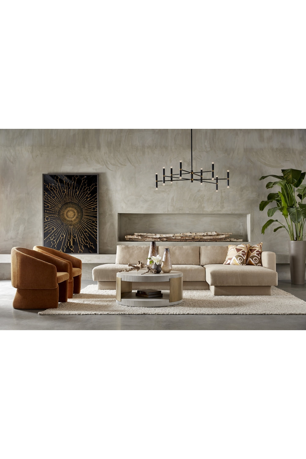 Black Tubes 16-Light Chandelier by Splendido Briggs, alternate view 8