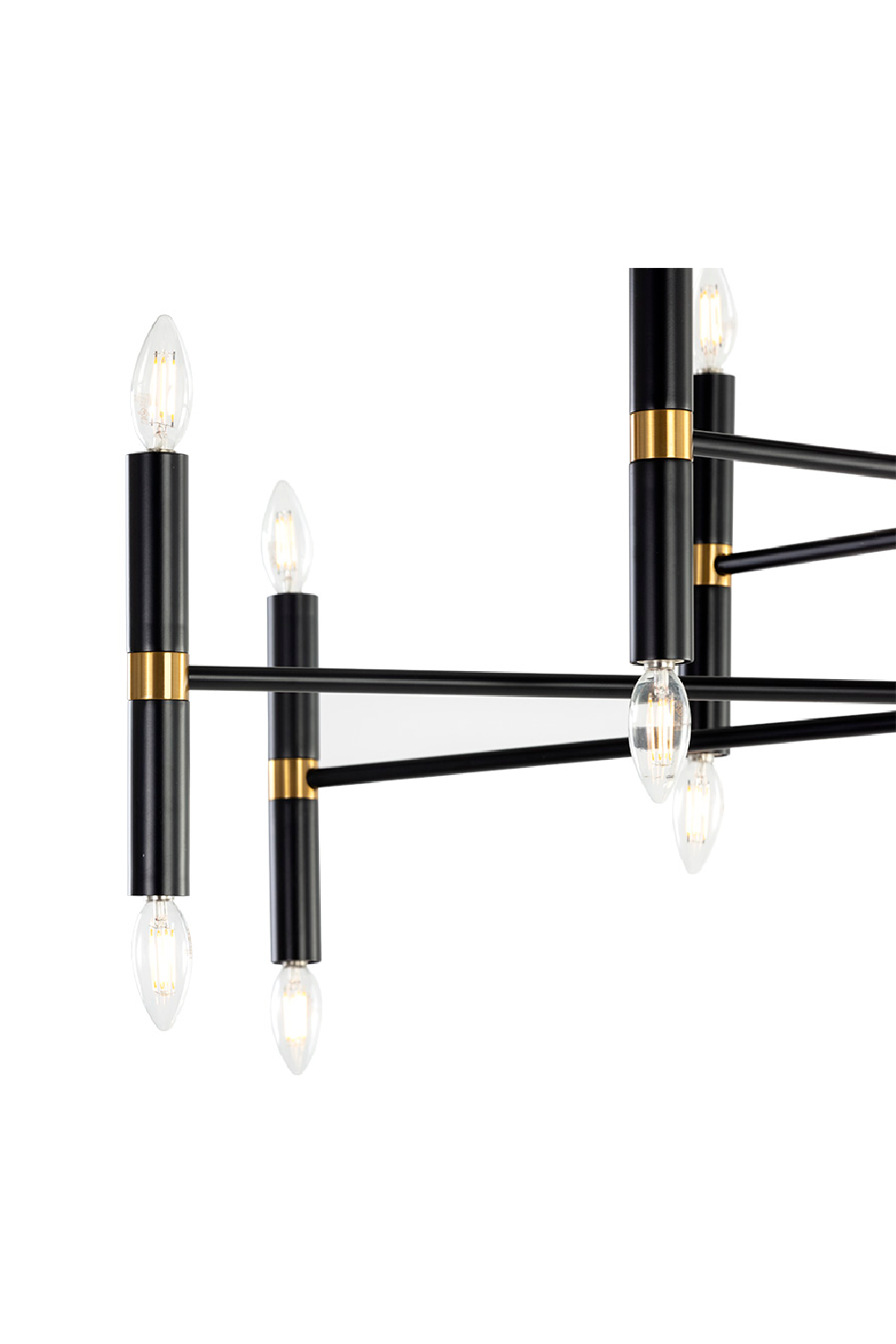 Black Tubes 16-Light Chandelier by Splendido Briggs, alternate view 3