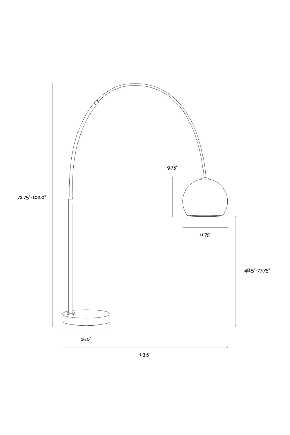 Arched Iron Floor Lamp by Splendido Vern, alternate view 8