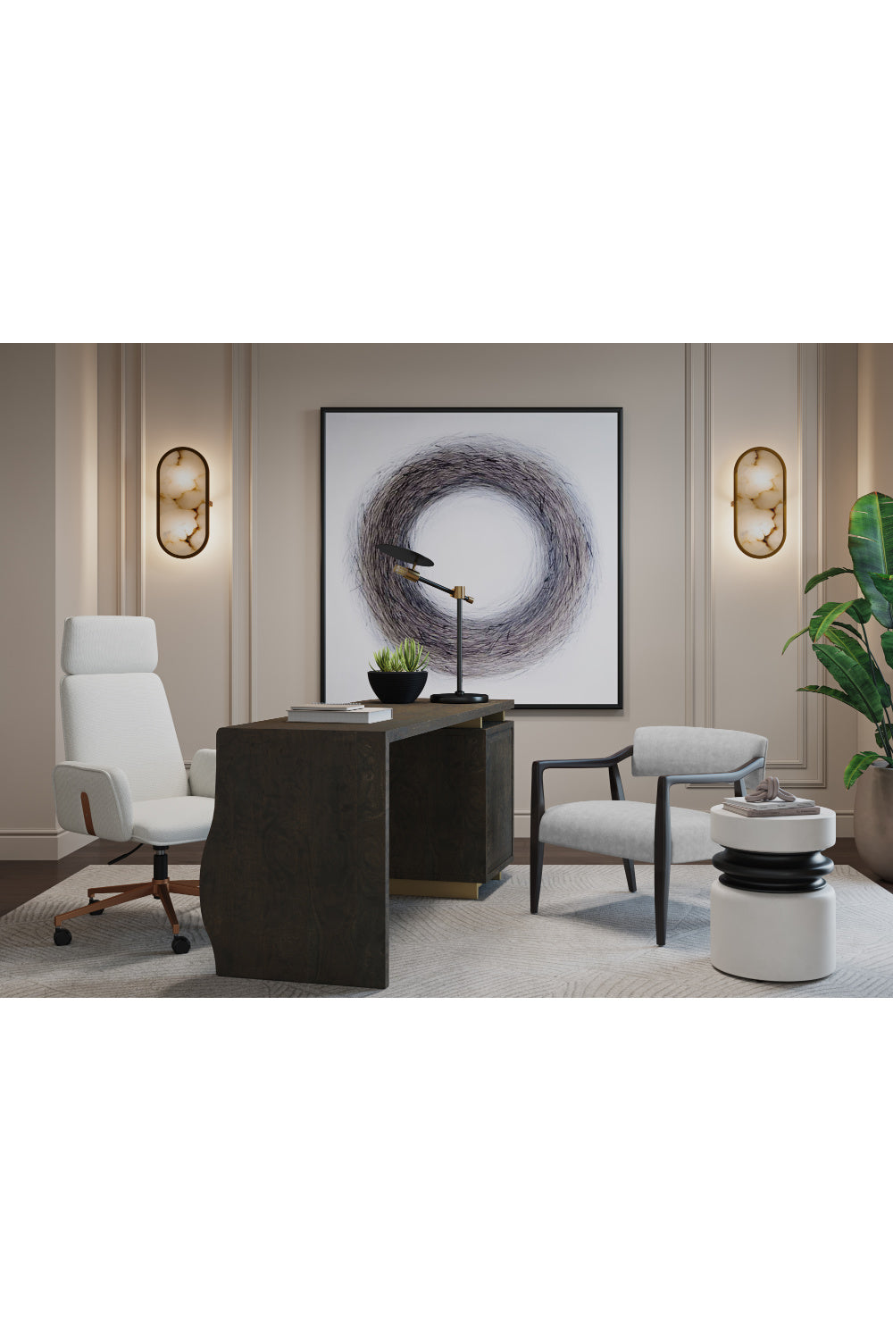 Modern European furniture - Black Disc Table Lamp - www.oroa.com