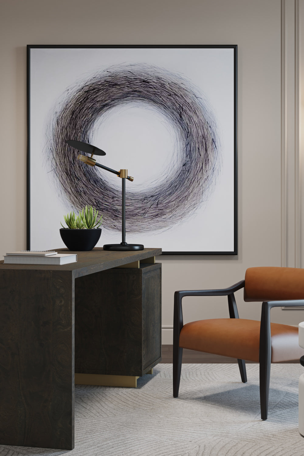 Black Disc Table Lamp by Splendido Neela, alternate view 2
