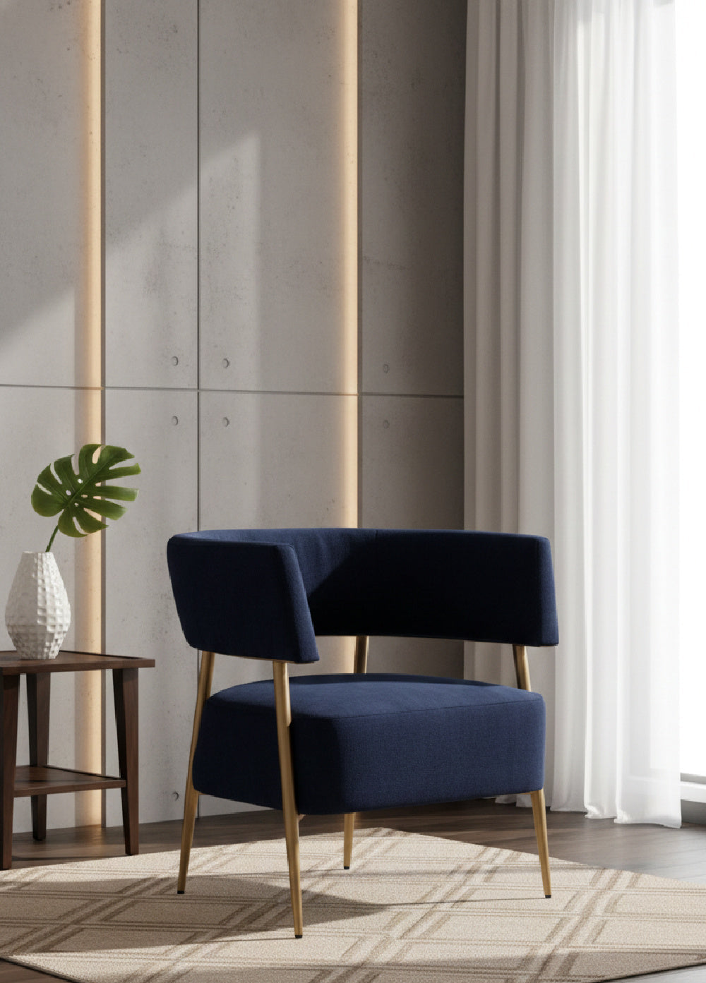 Antique Brass Legs Lounge Chair by Splendido Maestro Accent Chair, alternate view 21