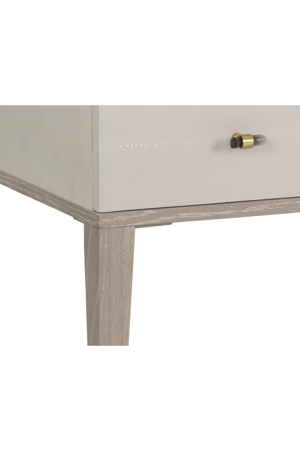 Cream Shagreen 4-Drawer Desk by Splendido Pattinson, alternate view 6