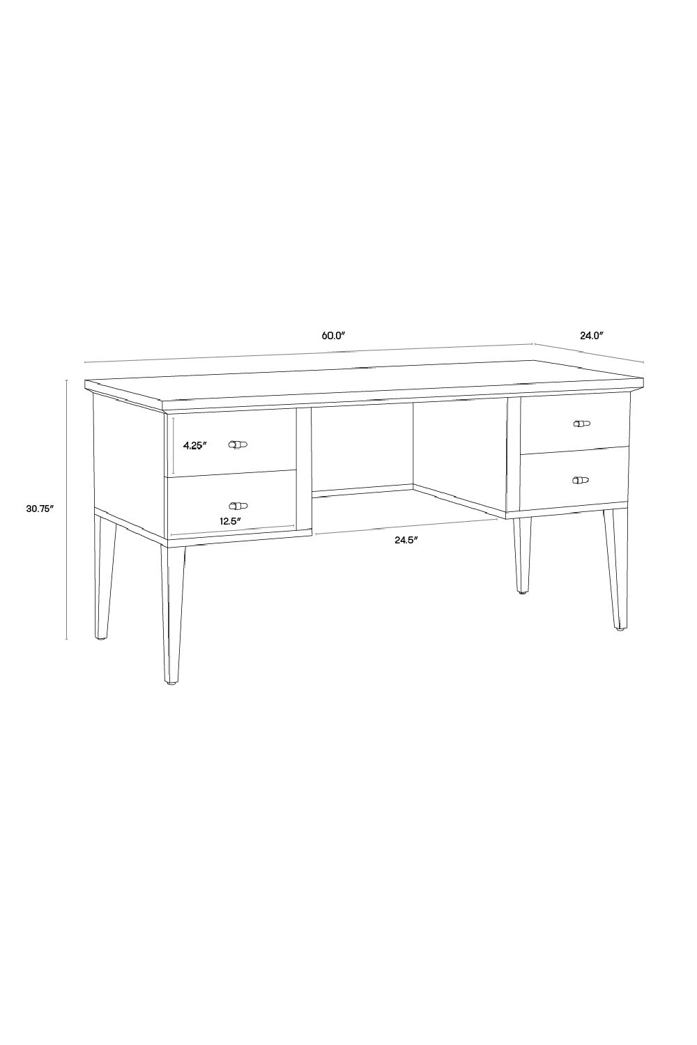 Modern European furniture - Cream Shagreen 4-Drawer Desk - www.oroa.com