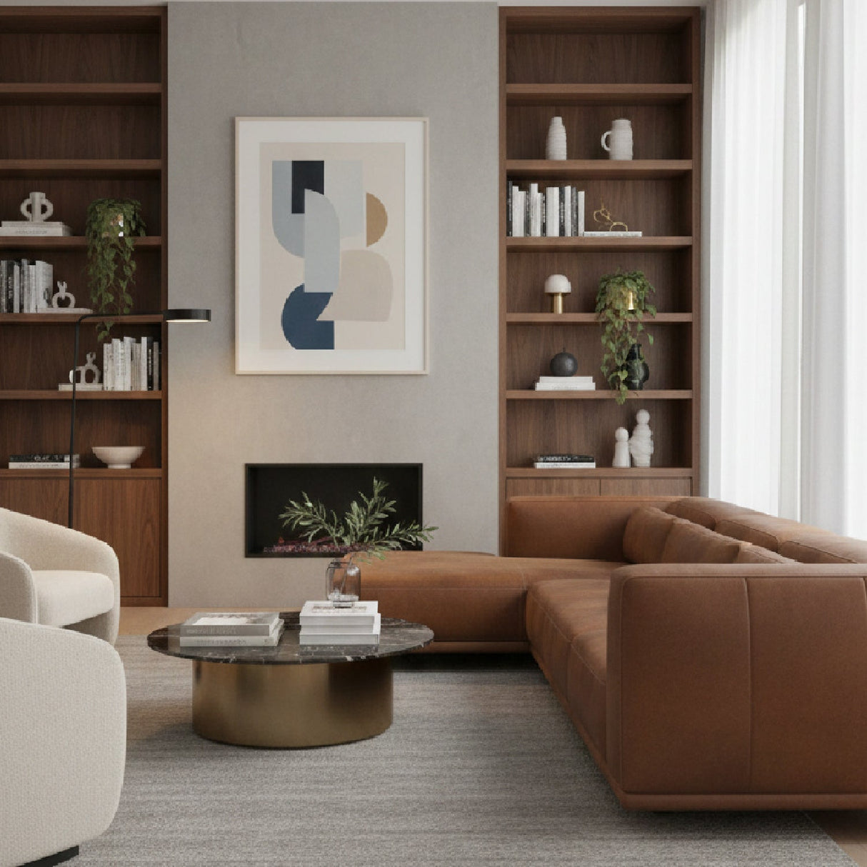 Brown Leather Chaise Sofa by Splendido Beau, alternate view 2