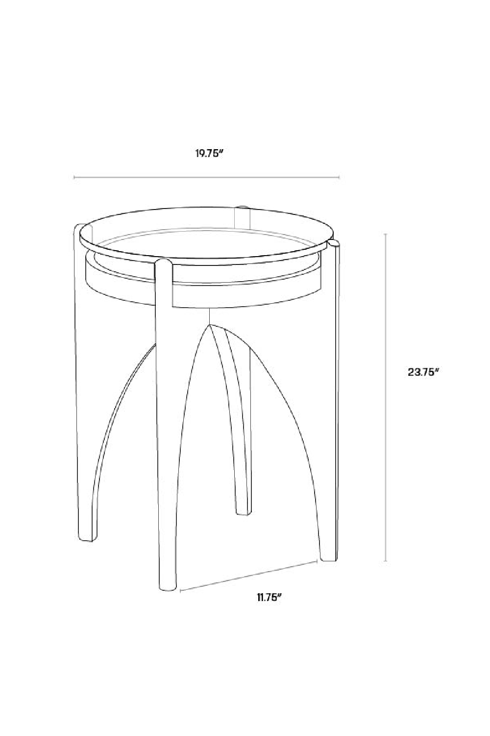 Black Wood Base End Table by Splendido Adora Side Table, alternate view 6