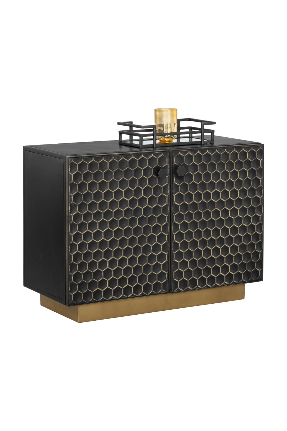 Black Iron Honeycomb Pattern Sideboard by Splendido Hive, alternate view 4