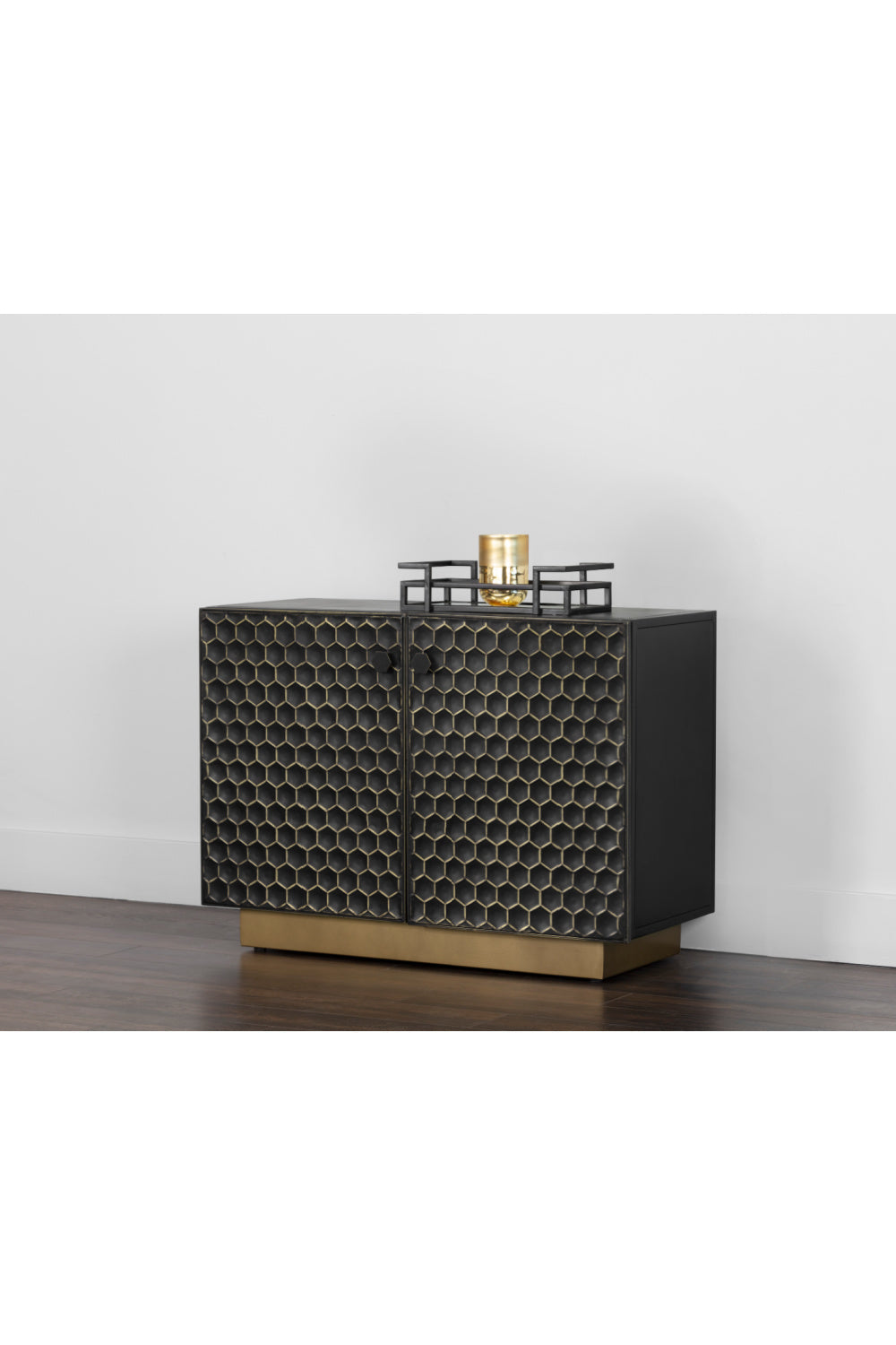 Black Iron Honeycomb Pattern Sideboard by Splendido Hive, alternate view 7