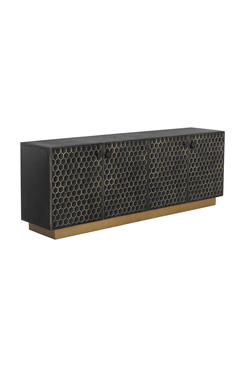 Black Iron Honeycomb Pattern Sideboard by Splendido Hive, alternate view 9