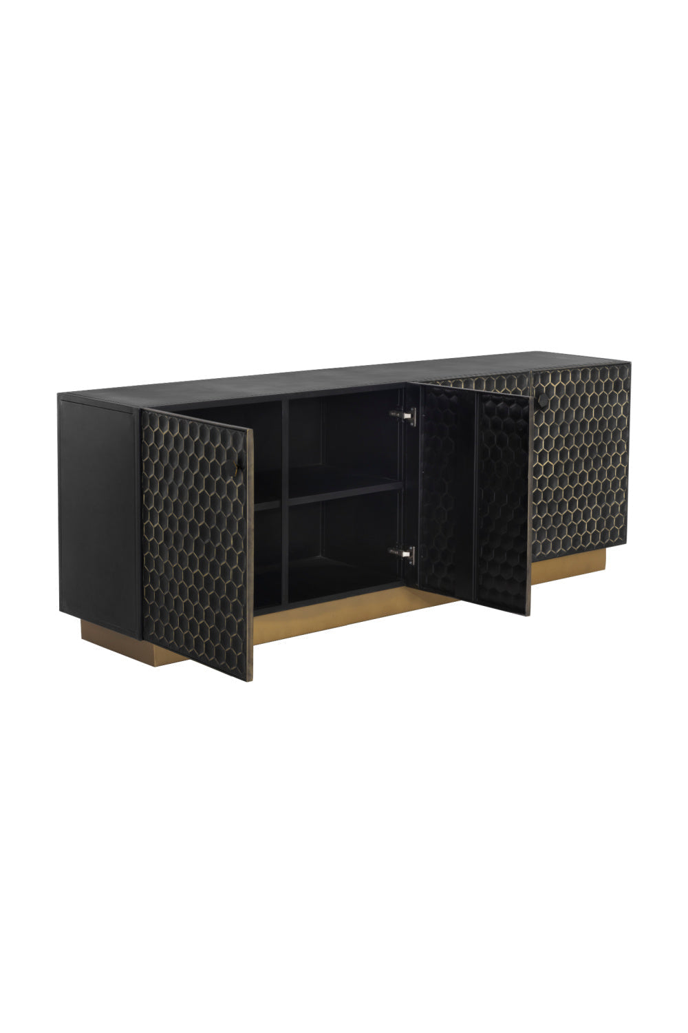 Black Iron Honeycomb Pattern Sideboard by Splendido Hive, alternate view 11