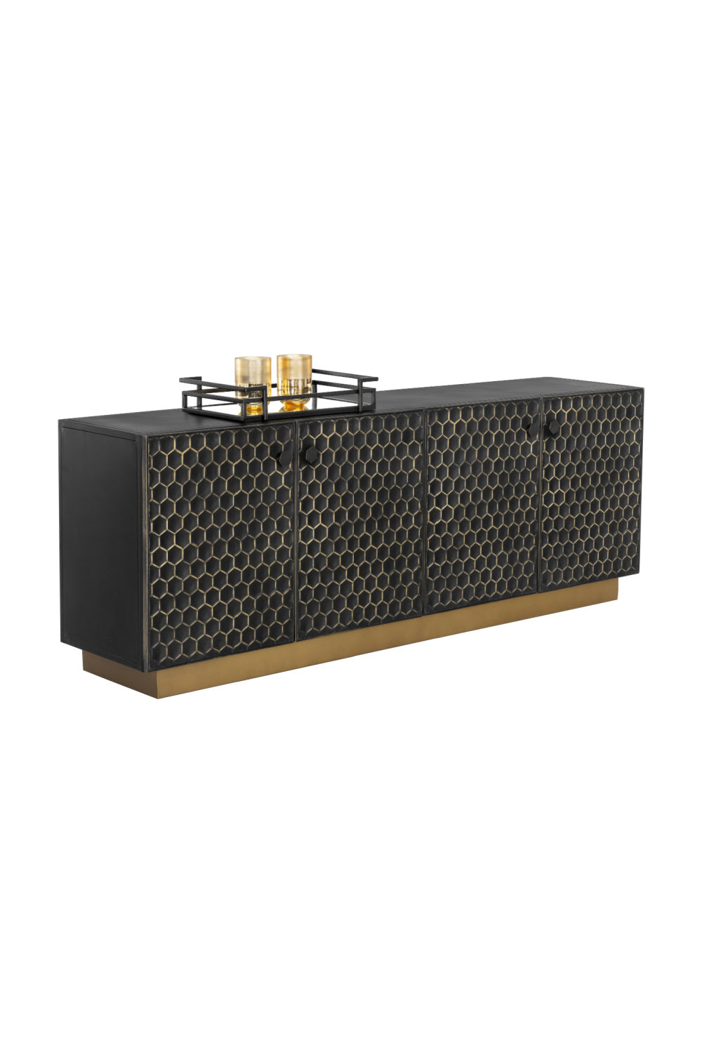 Black Iron Honeycomb Pattern Sideboard by Splendido Hive, alternate view 12