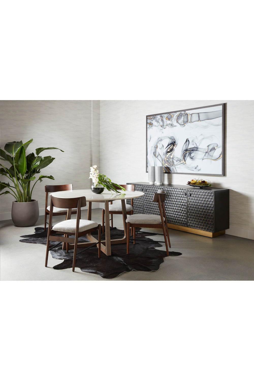 Black Iron Honeycomb Pattern Sideboard by Splendido Hive, alternate view 17