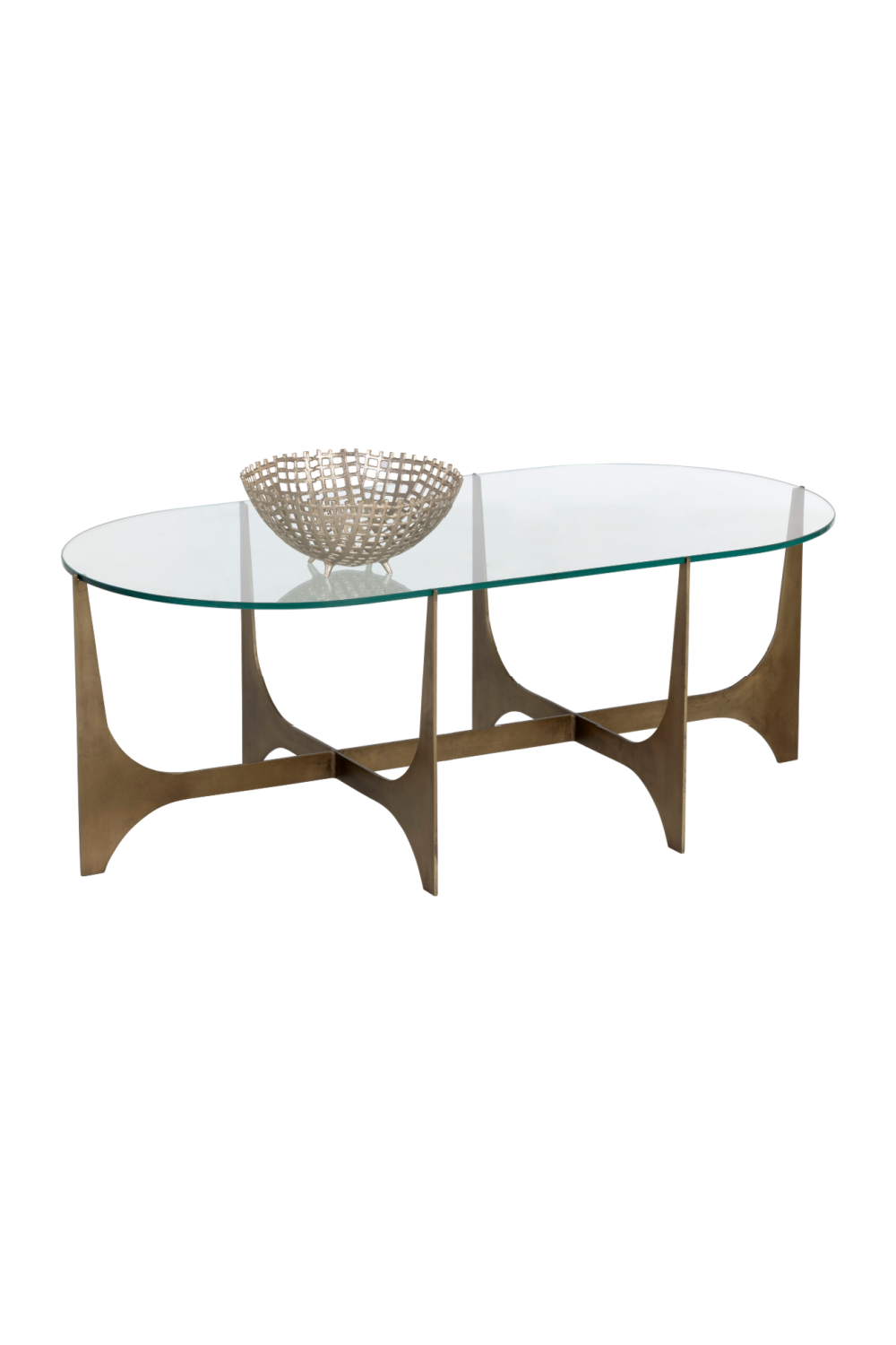 Oval Clear Glass Coffee Table by Splendido Juliane, alternate view 3