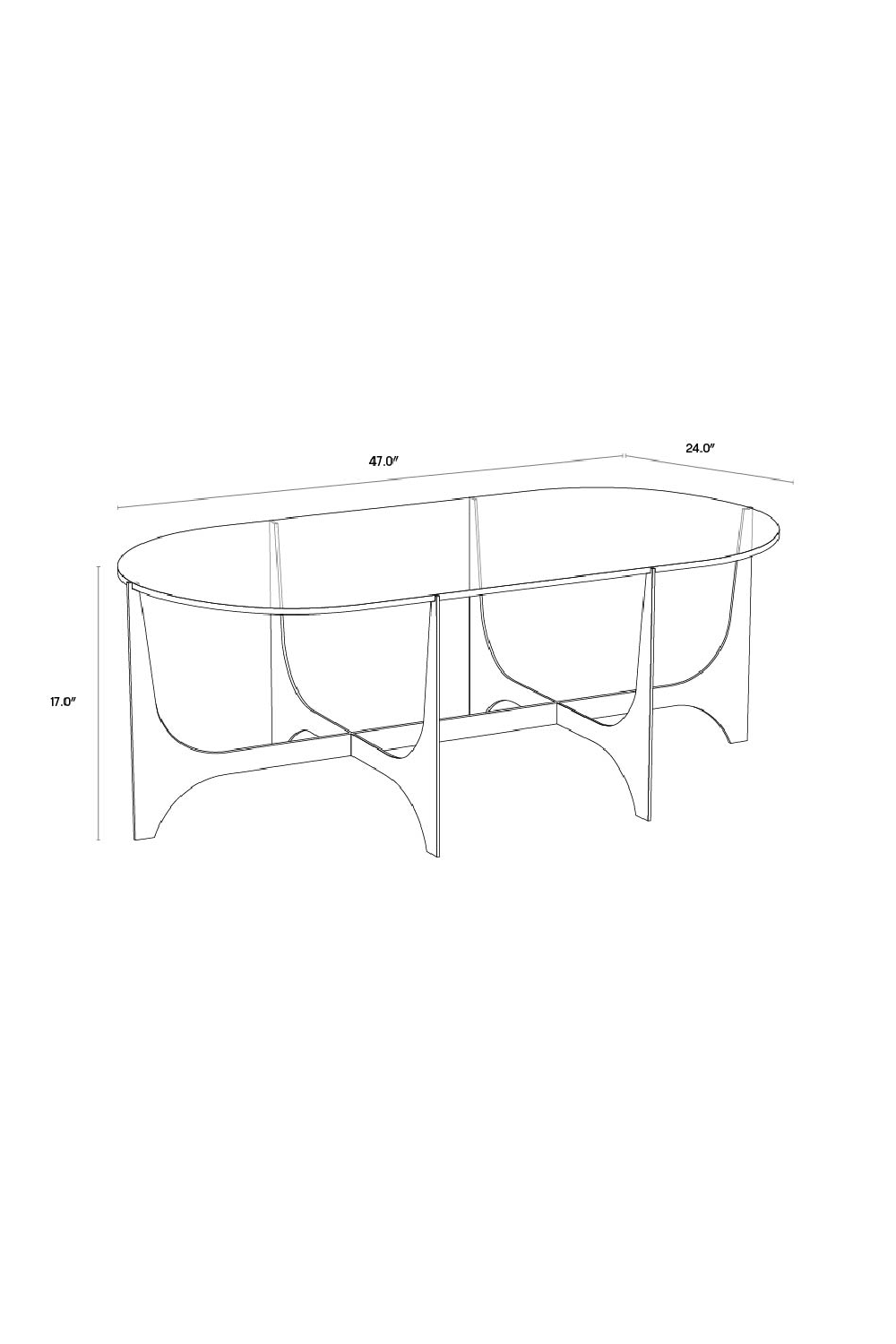 Oval Clear Glass Coffee Table by Splendido Juliane, alternate view 6