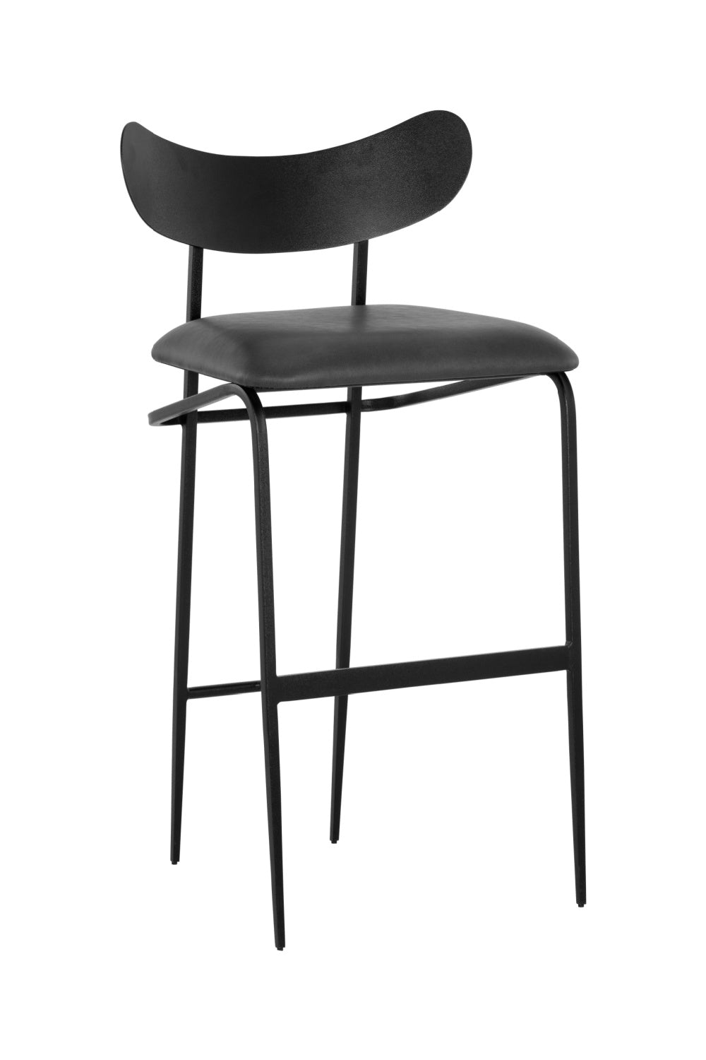 Black Sculpted Back Bar Stool by Splendido Gibbons Barstool