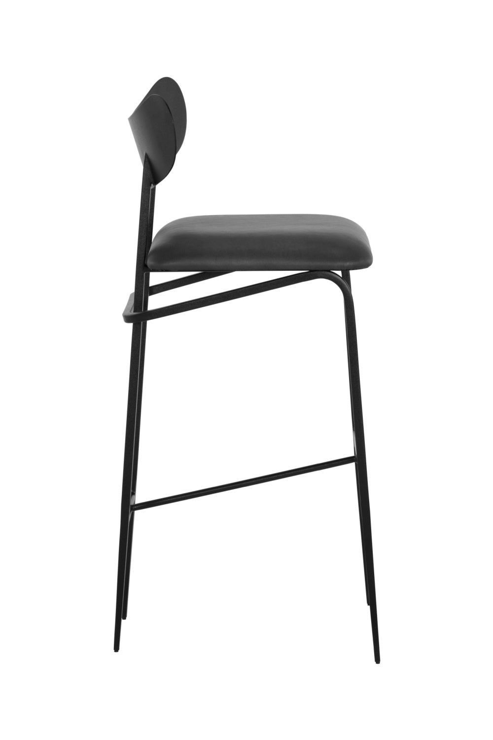 Black Sculpted Back Bar Stool by Splendido Gibbons Barstool, alternate view 3