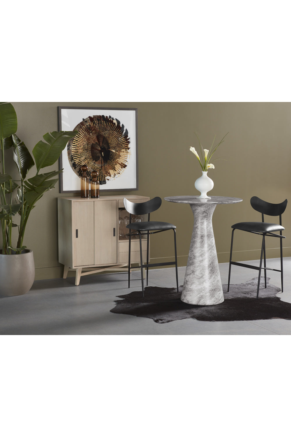 Black Sculpted Back Bar Stool by Splendido Gibbons Barstool, alternate view 9