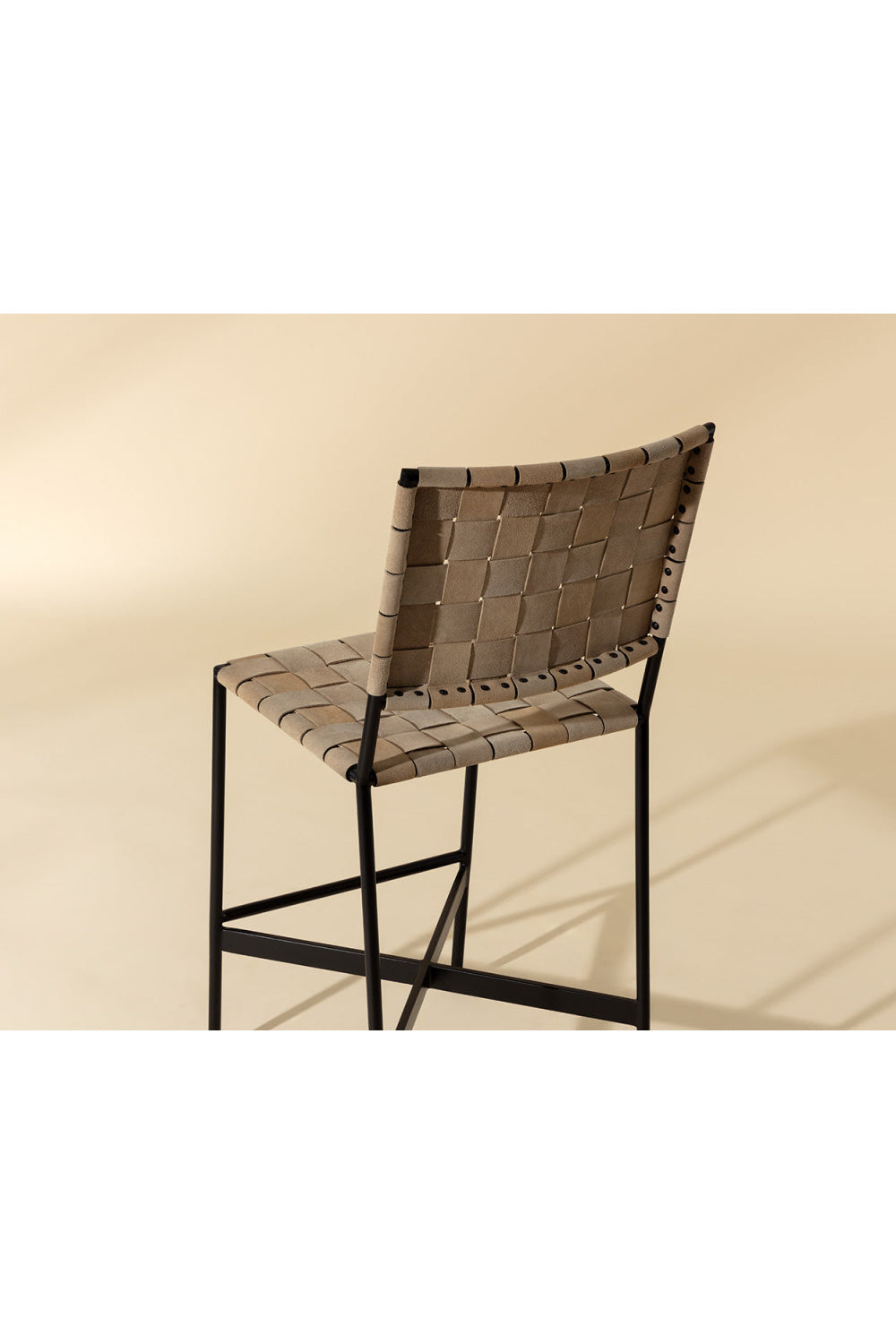 Weaved Suede Leather Counter Stool by Splendido Omari, alternate view 11