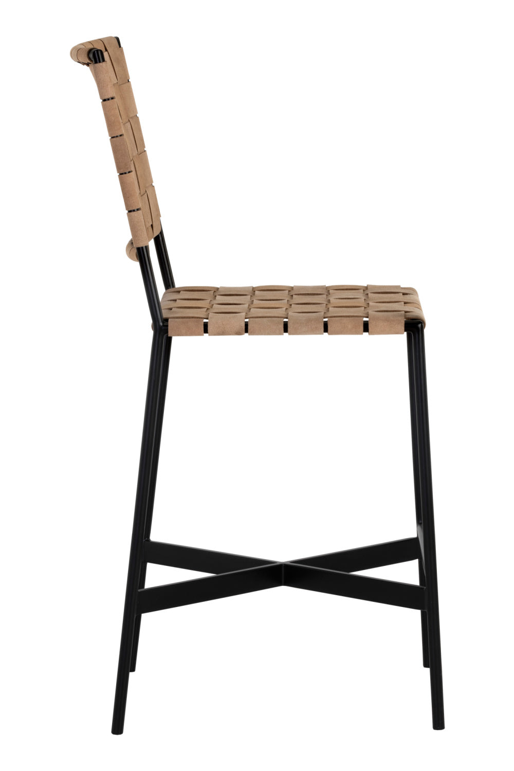 Weaved Suede Leather Counter Stool by Splendido Omari, alternate view 3