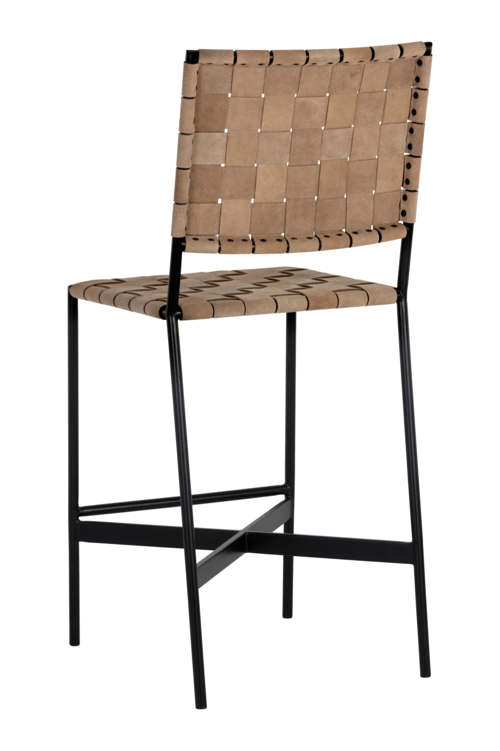 Weaved Suede Leather Counter Stool by Splendido Omari, alternate view 4