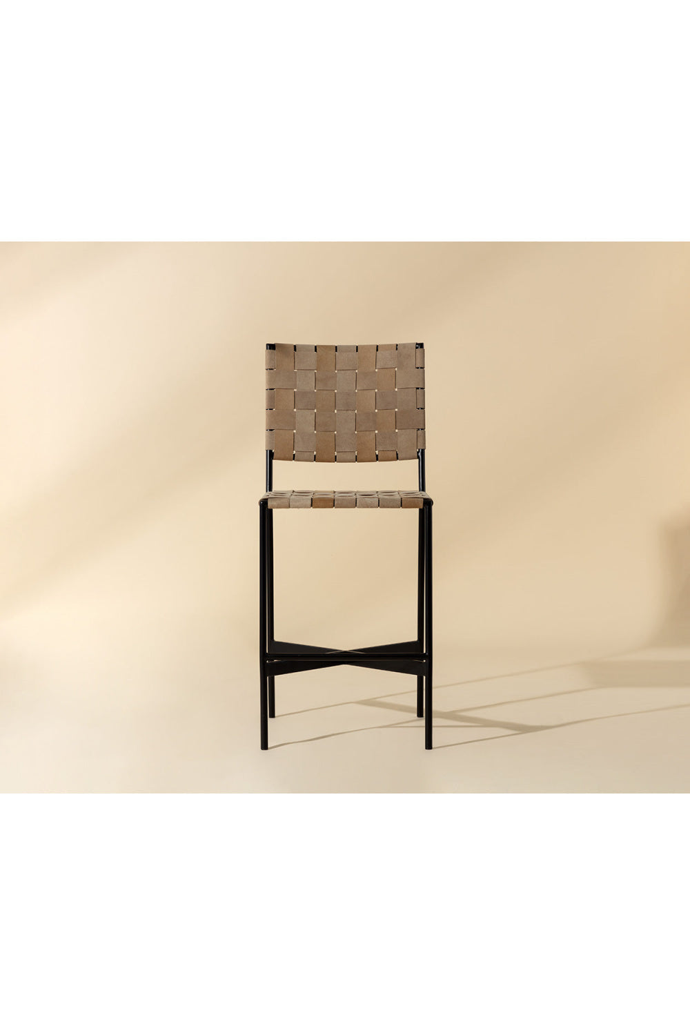 Weaved Suede Leather Counter Stool by Splendido Omari, alternate view 9