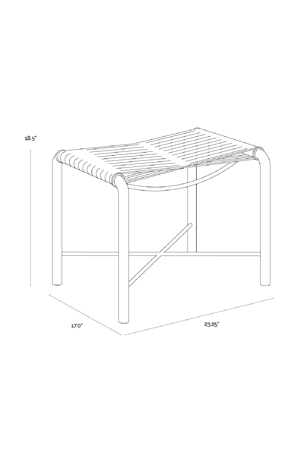 Black Leather Cord Stool by Splendido Riz Accent Stool, alternate view 11