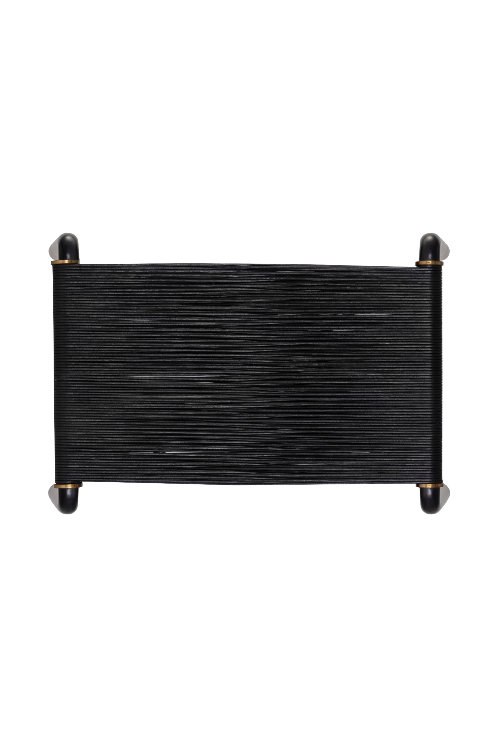 Black Leather Cord Stool by Splendido Riz Accent Stool, alternate view 4