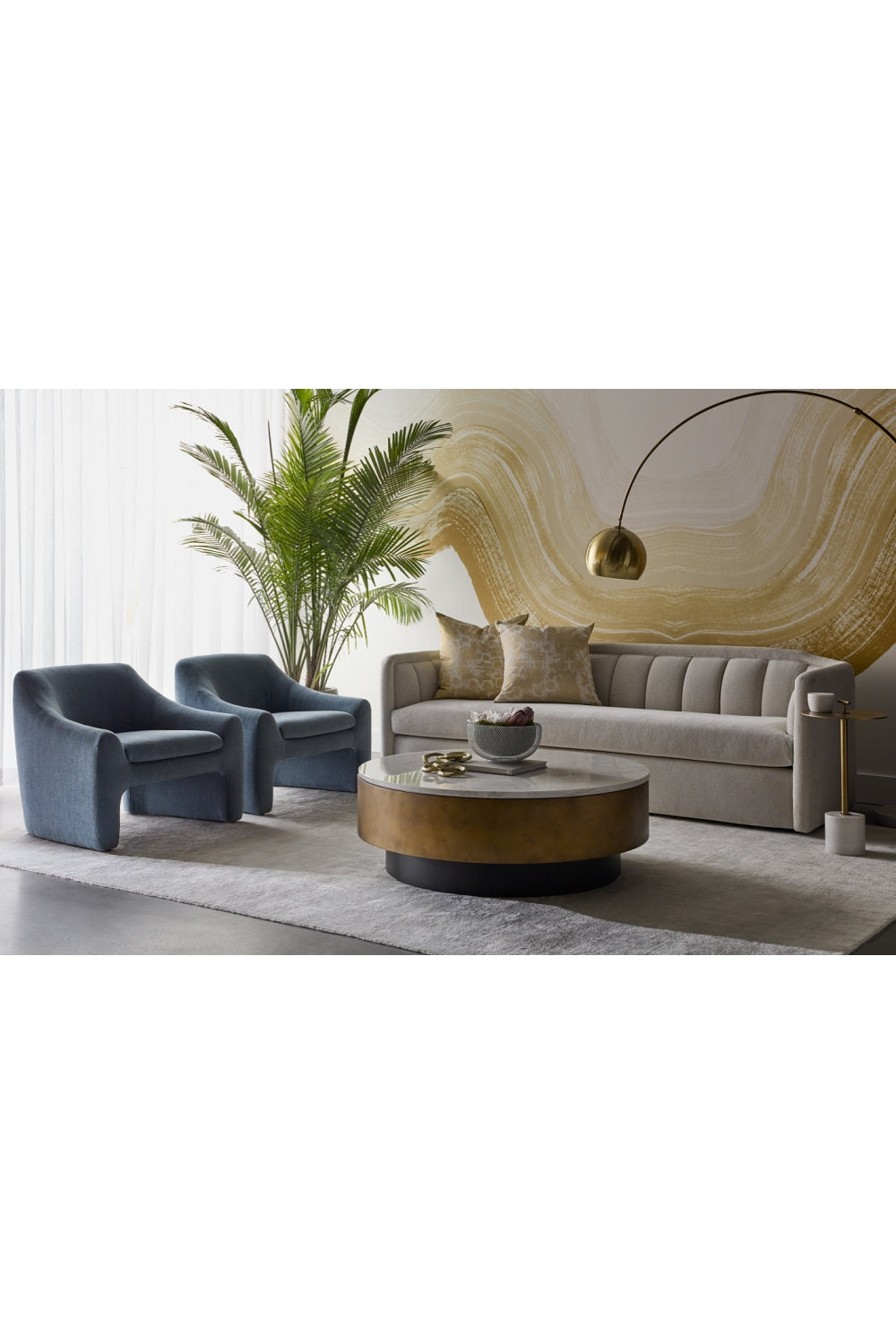 Round White Marble Coffee Table by Splendido Zelda, alternate view 9