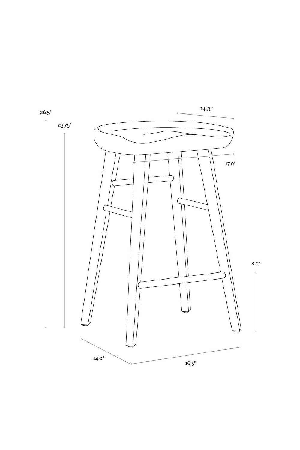 Wooden Counter Stool by Splendido Dominic, alternate view 18