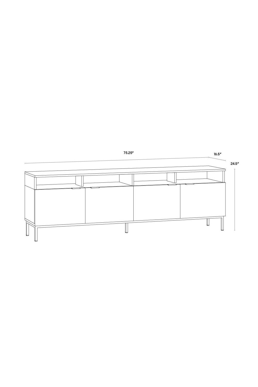 Cream Oak 4-Door Modular Cabinet by Splendido Ambrose, alternate view 7