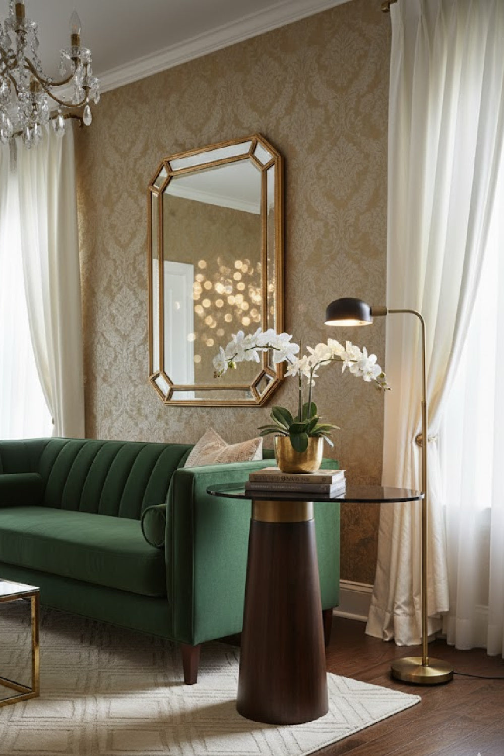 Black Glass Oval Side Table by Splendido Lamont, alternate view 2