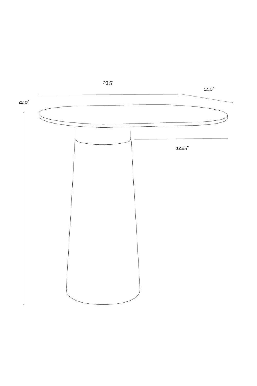 Black Glass Oval Side Table by Splendido Lamont, alternate view 12