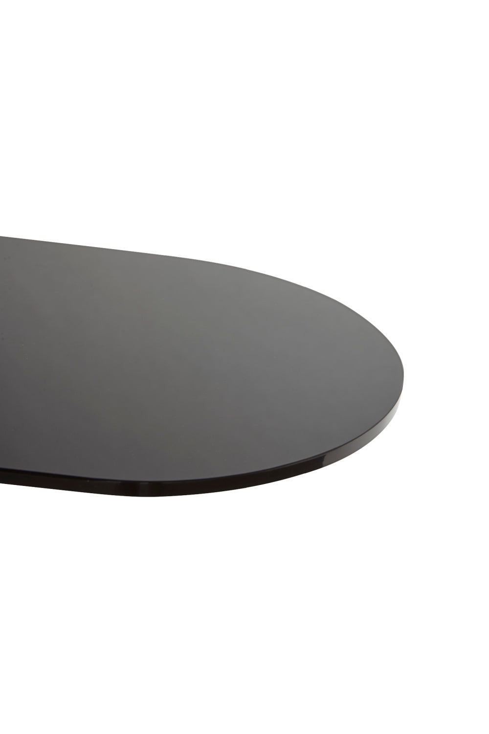 Black Glass Oval Side Table by Splendido Lamont, alternate view 4