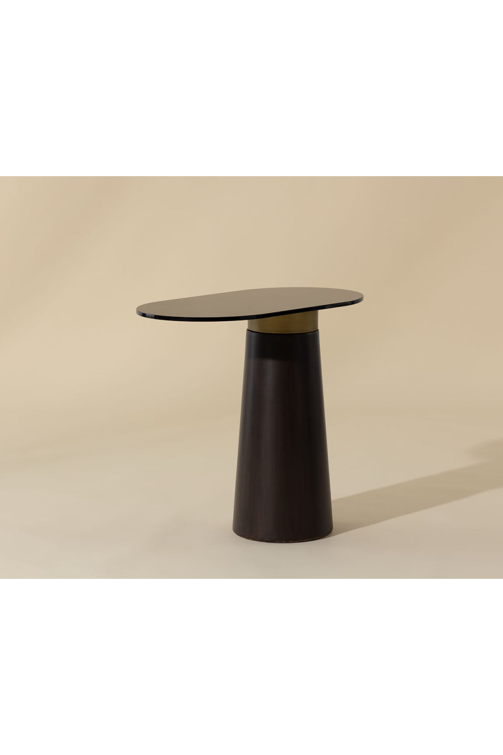 Black Glass Oval Side Table by Splendido Lamont, alternate view 6
