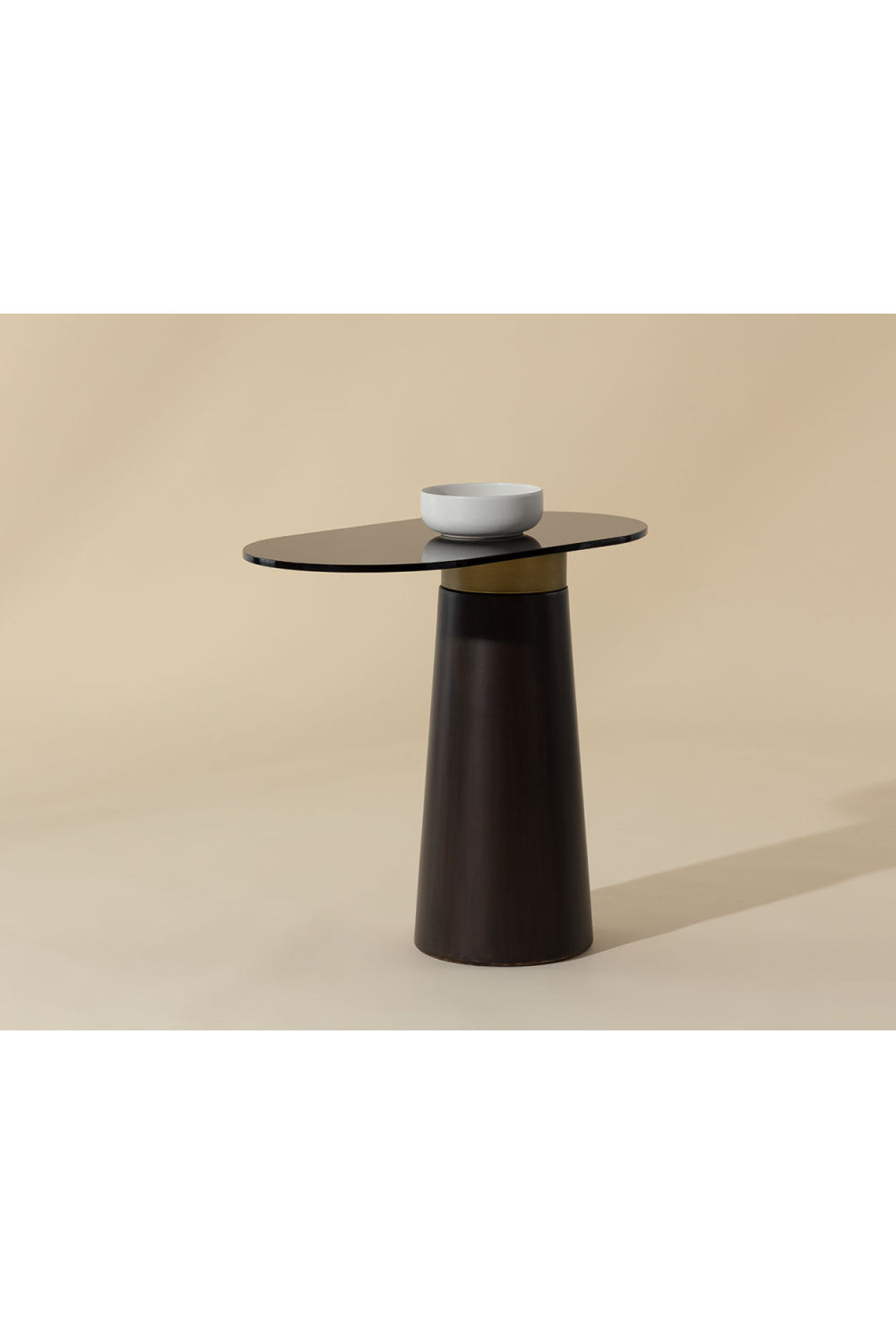 Black Glass Oval Side Table by Splendido Lamont, alternate view 7