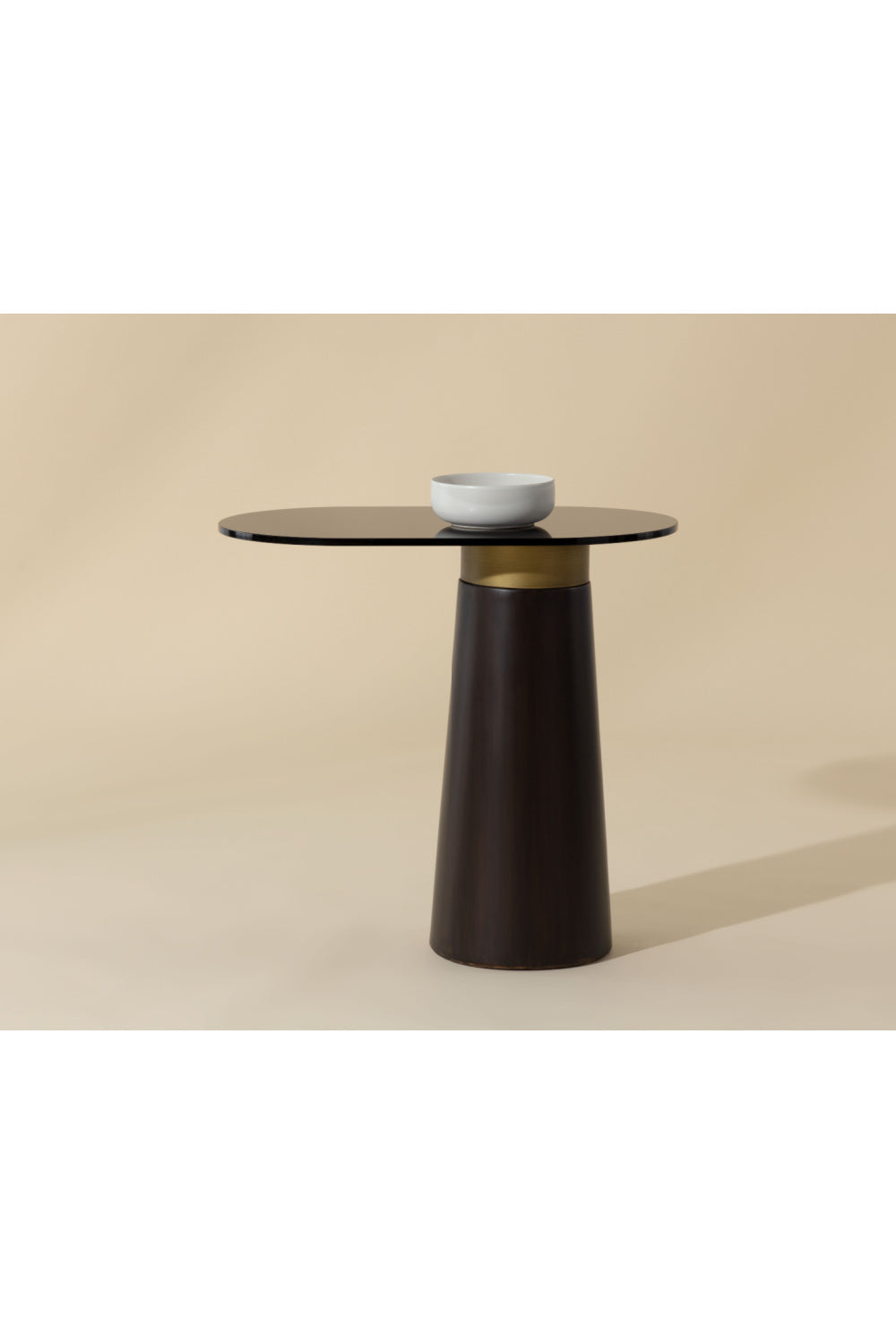 Black Glass Oval Side Table by Splendido Lamont, alternate view 8
