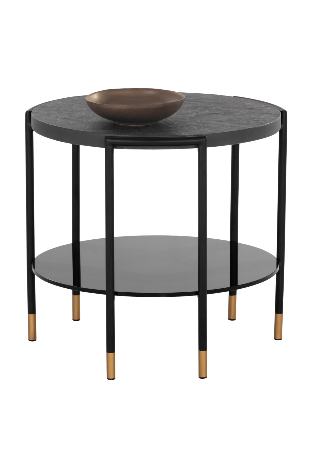 Black 2-Layer Indoor/Outdoor Side Table by Splendido Zuma, alternate view 3