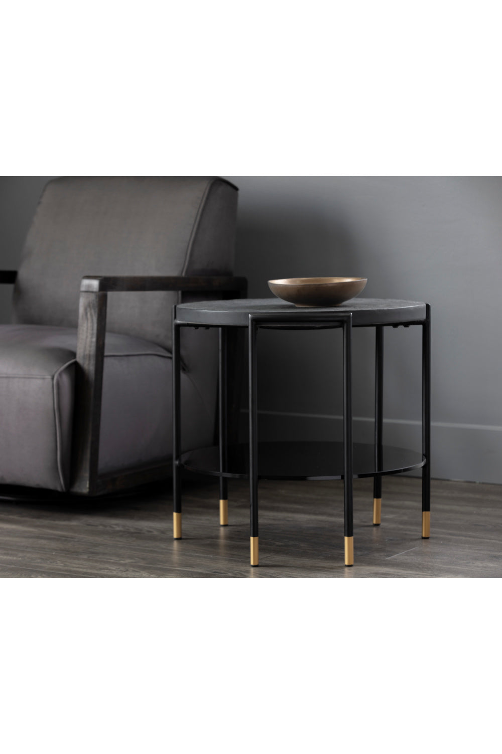 Black 2-Layer Indoor/Outdoor Side Table | Splendido Zuma | Oroa.com