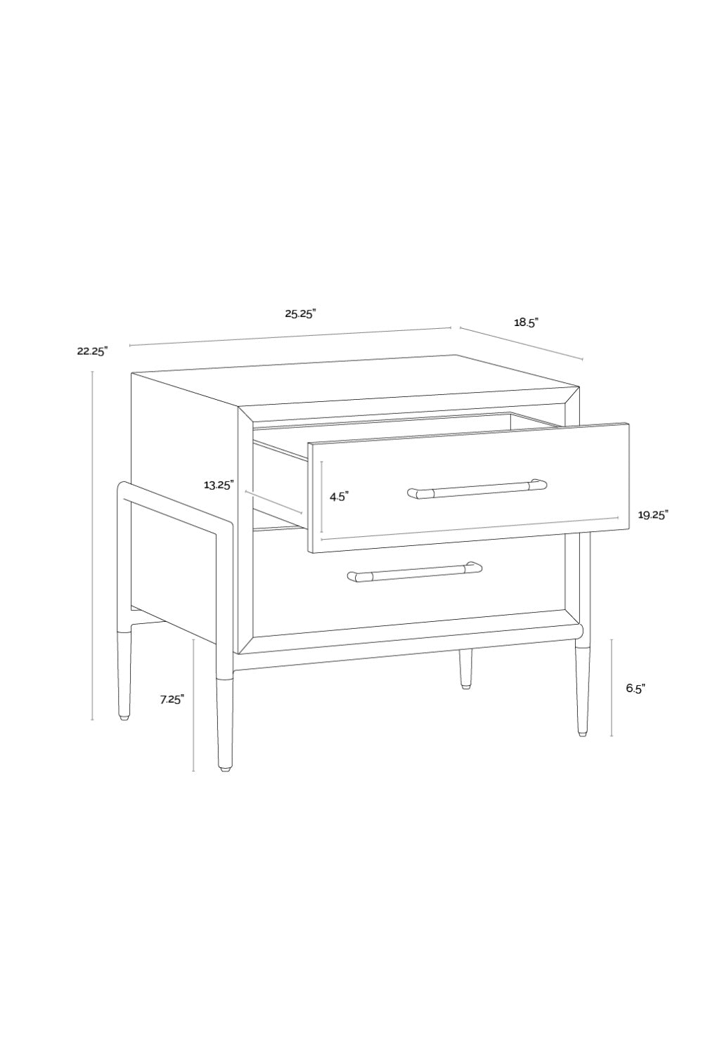 Acacia Veneer 2-Drawer Nightstand by Splendido Weldrick, alternate view 20