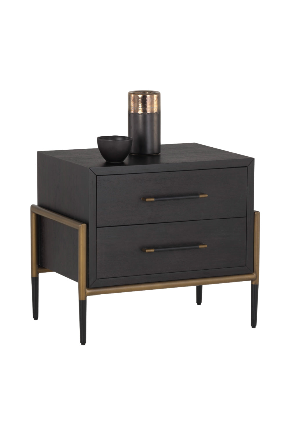 Acacia Veneer 2-Drawer Nightstand by Splendido Weldrick, alternate view 12