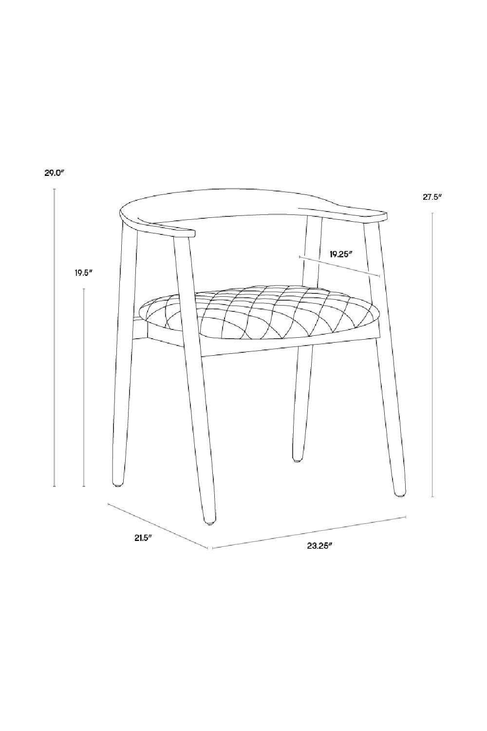Weathered Oak Dining Armchair by Splendido Jeremy Dining Chair, alternate view 8