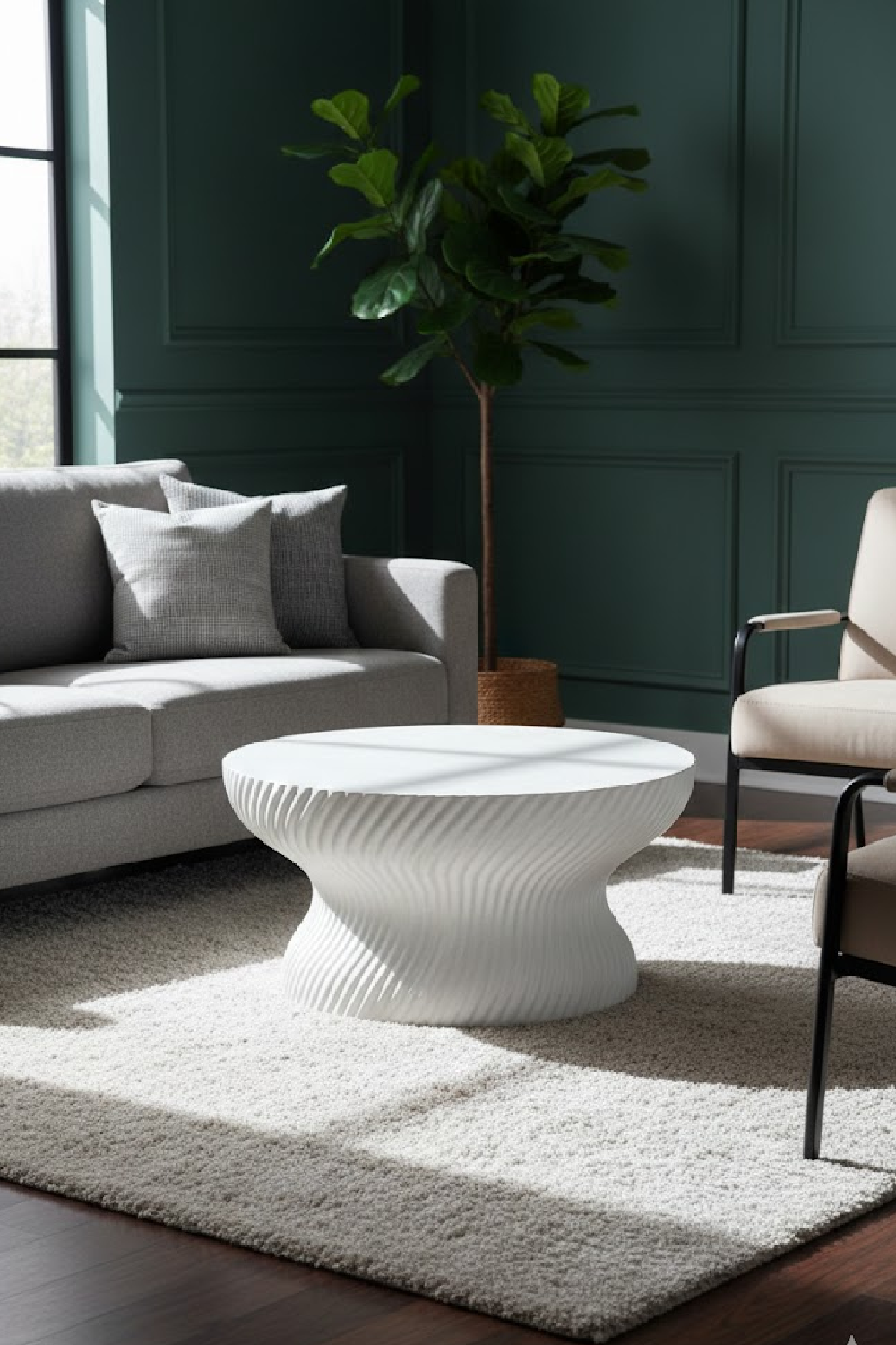 Swirl-Base Concrete Coffee Table by Splendido Cara, alternate view 6