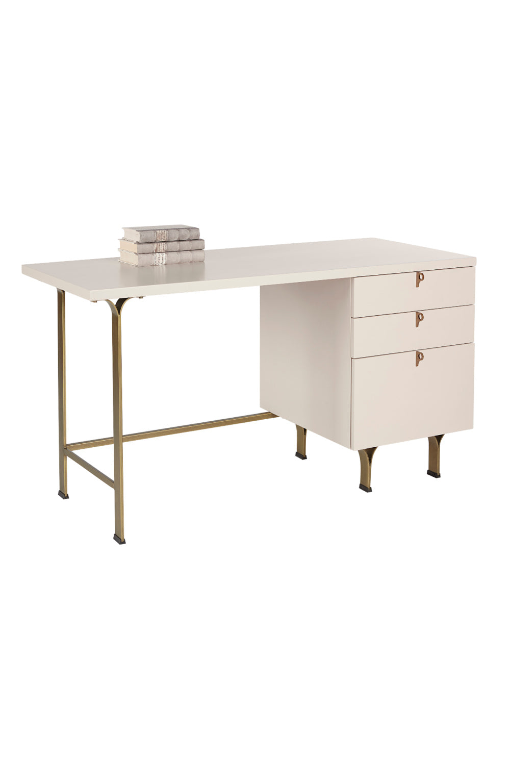 Modern European furniture - Cream Wooden 3-Drawer Desk - www.oroa.com